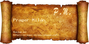 Prager Milán névjegykártya